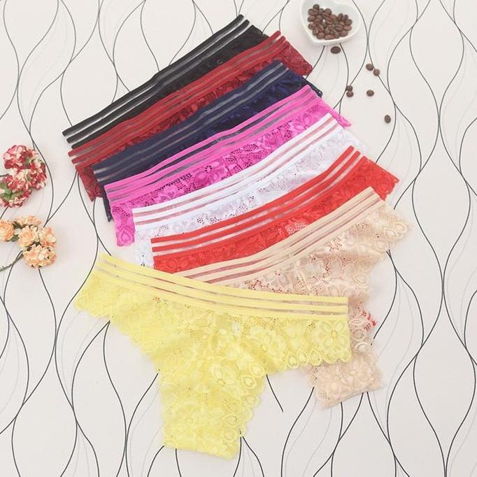 Celana Dalam Wanita transparan Renda G String Lembut C1980 Wanita