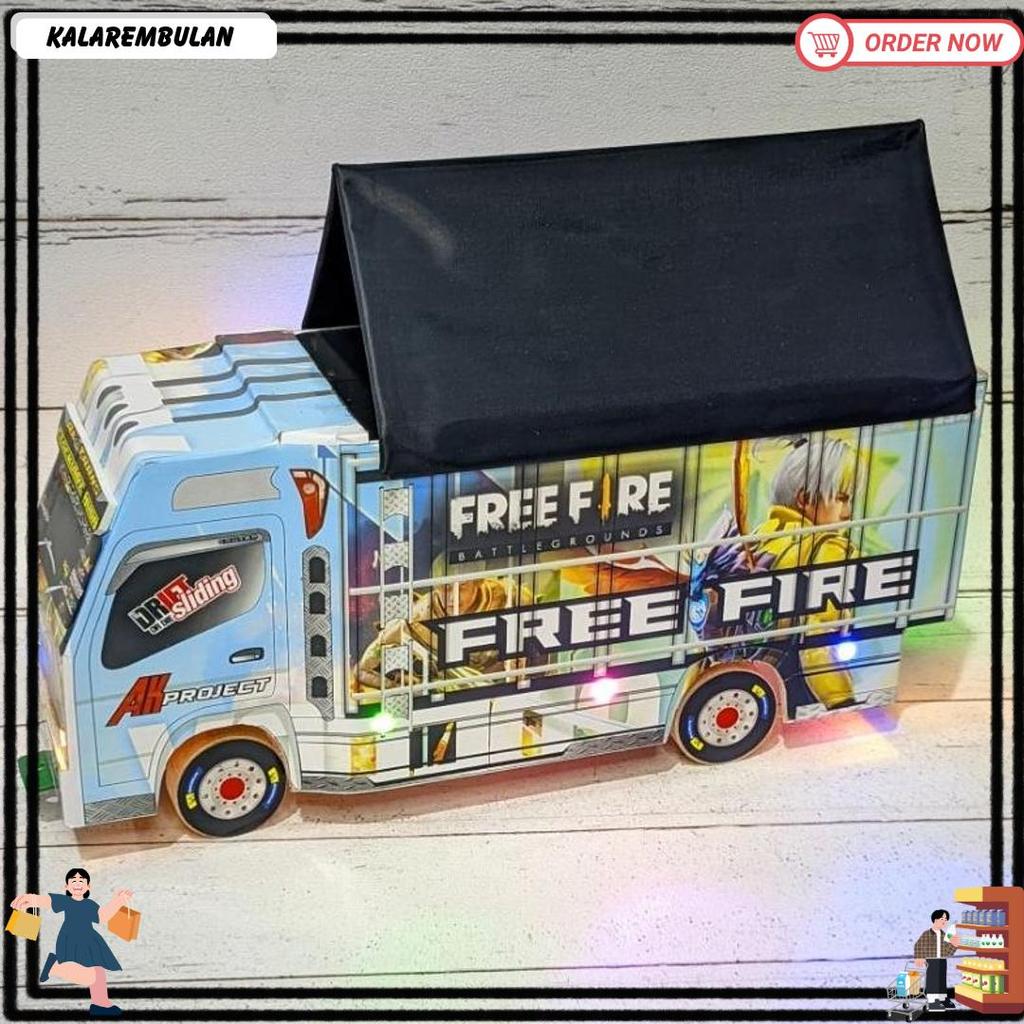 Miniatur Truk Oleng Miniatur Truk Lampu Terpal Murah Truk Oleng Roda Kayu Bisa Cod Dijamin Bagus