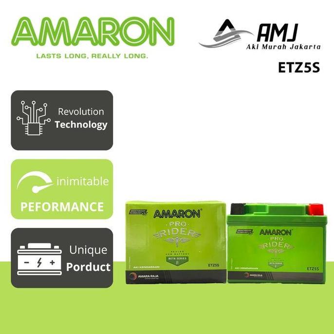 Amaron Aki Motor Honda Beat Karbu ETZ5S / GTZ5S / YTZ5S - 3.5Ah Aki Kering