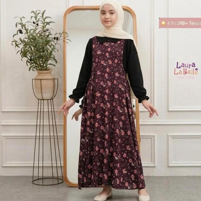 Okeajalah- Lauralabelle Gamis Anak Tanggung Remaja Anaya Dress 6 Tahun Sampai Teenagers Cuci Kering 