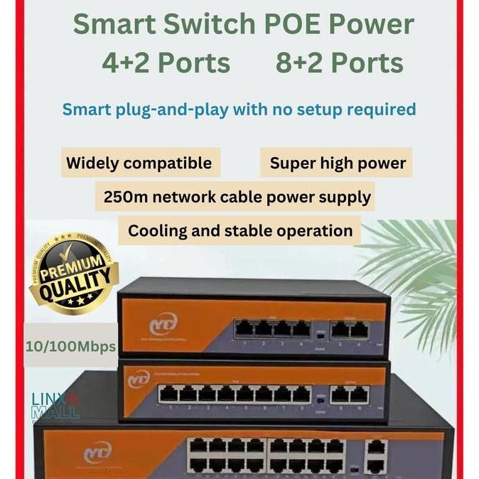 Lengkapsudah- Switch Poe 4Port / Switch Poe 8 Port / Poe Switch 4+ Ports / Poe Switch 8+Ports 10/100