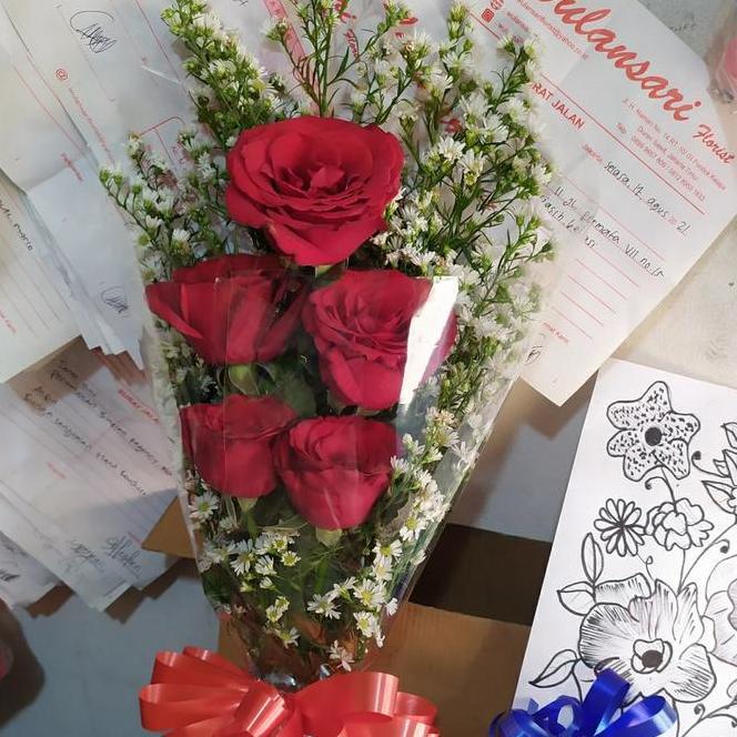 Buket Mawar Merah Bunga Mawar Merah