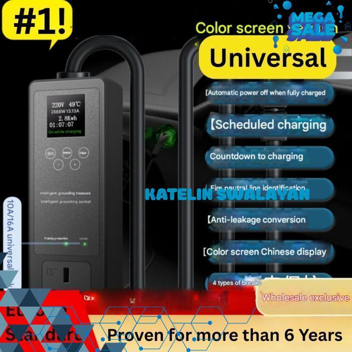 STOP KONTAK PINTAR EV TANPA GROUNDING - SMART SOCKET EU CHARGER EKSKLUSIF