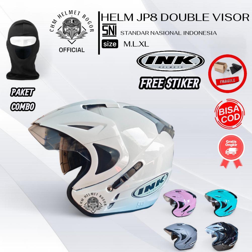 HELM INK DOUBLE VISOR JP8 | HELM SNI FREE STIKER | BUKAN INK ORI