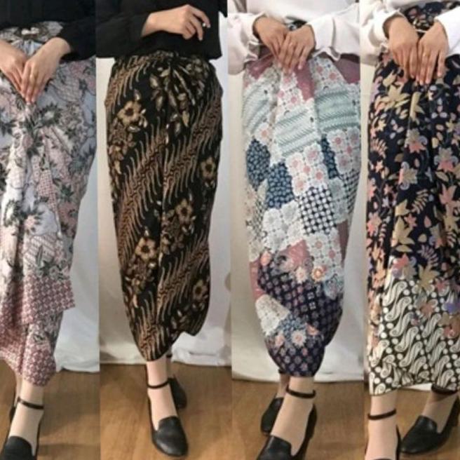 Rok Kain Lilit Motif Batik Kekinian Wanita Ern Bawahan Kebaya Wisuda Kondangan Nikahan Bahan Gratis 