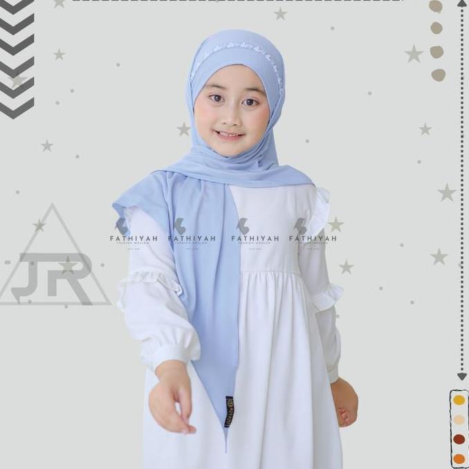 Okeajalah- Hijab Anak Segitiga Malay Jr / Hijab Renda Bando Bunga Melati / Kerudung Anak Segitiga Ma