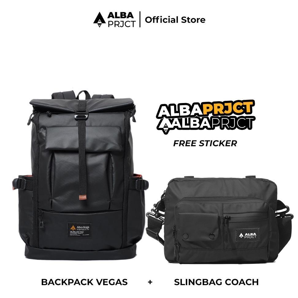 PROJECT I (PAKET BUNDLING) Backpack Vegas + Slingbag Axton Termurah