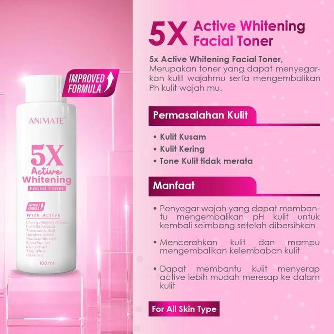 Youme- Paket Kulit Glowing (Animate 5X Active Whitening Series 5In1 + 24K Gold Serum)