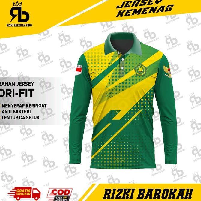 Fotwell- Setelan  Jersey Olahraga Kemenag /Jersey Setelan Wangki Kemenag Lengan Pendek Dan Pendek / 