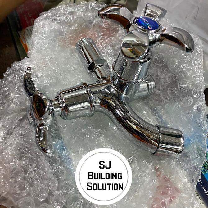 TERBARU - Kran Keran Cabang 2 (dua) Stainless ONDA Putar Keran Air Shower double
