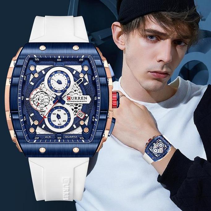 Boshi- Curren Terbaru Jam Tangan Pria Anti Air Chrono Aktif Jam Tangan Cowok Tches 8442