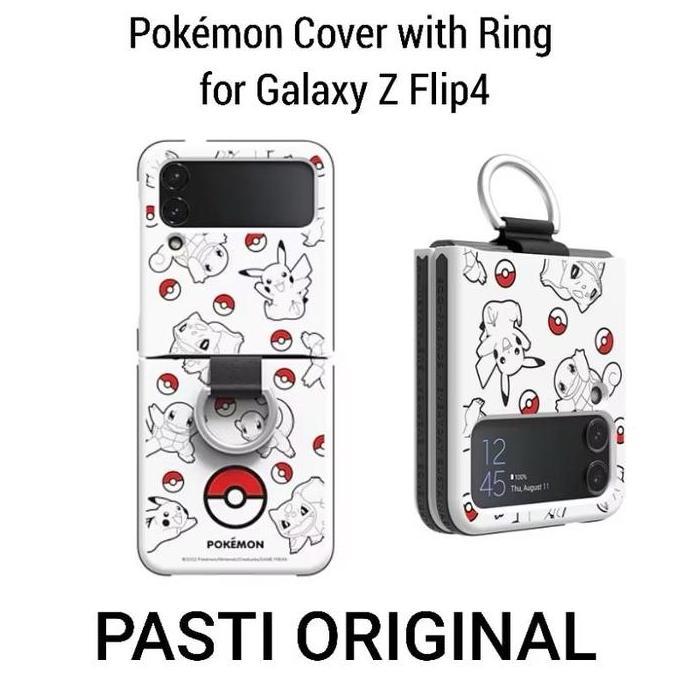 HARGA DISC - SAMSUNG Case Z Flip 4 Pokemon Silicone Cover With Ring Resmi SEIN