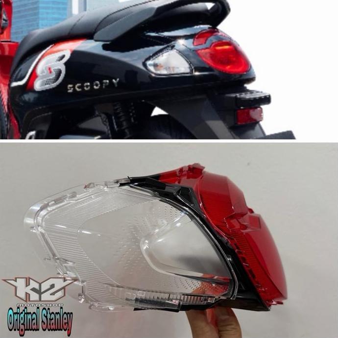 Mika Stoplamp Kaca Lampu Belakang Scoopy New 2025 2026 Original Stanley Untuk Motor Scoopy