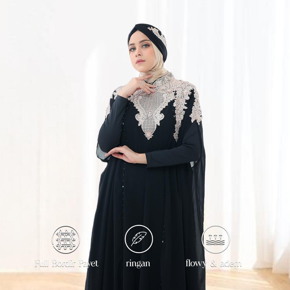 Discount Elkaftan - Aurel Baju Abaya Kaftan Modern Lebaran Premium Simple Elegan Set Turban Muslim W
