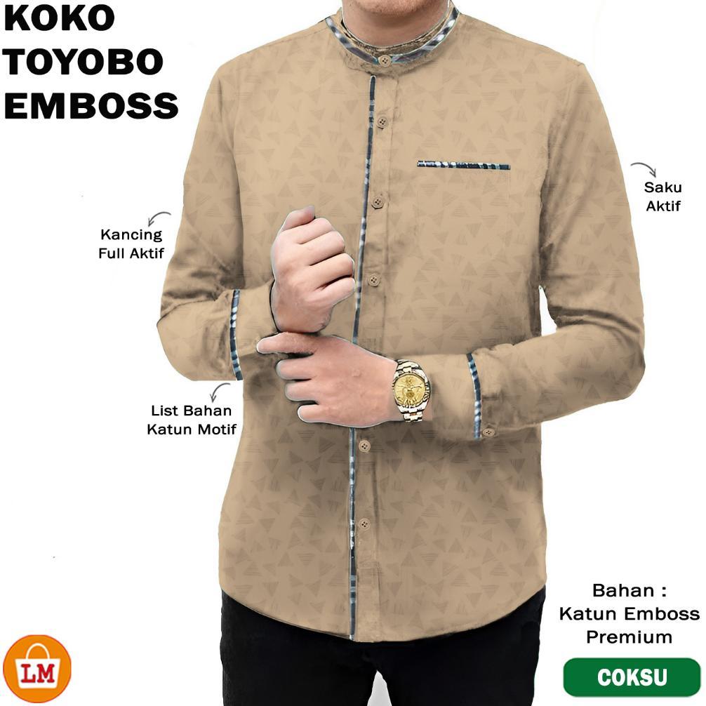 PROMO TERBARU TERMURAH Kemeja Koko Lengan Panjang TOYOBO MICRO Katun Baju Koko Pria M L XL XXL XXXL 