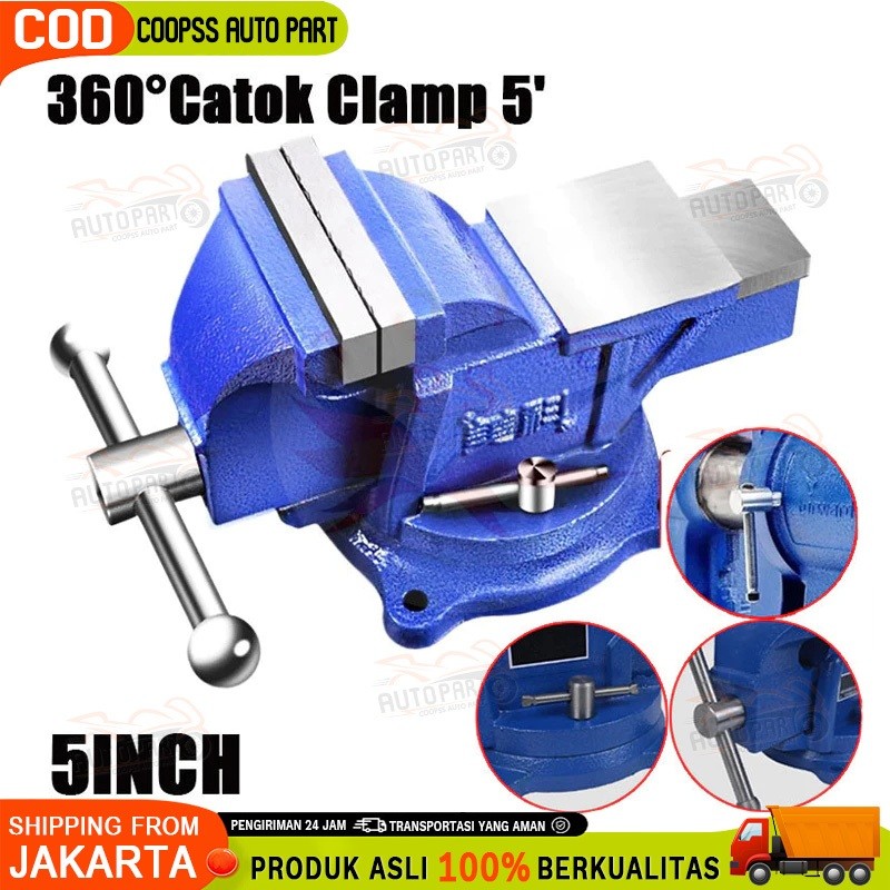 Catok Clamp 5'' / Catok Paron / Ragum Klem / Catok Meja / Bench Vise / Ragum Tanggem Alat Jepit Serb