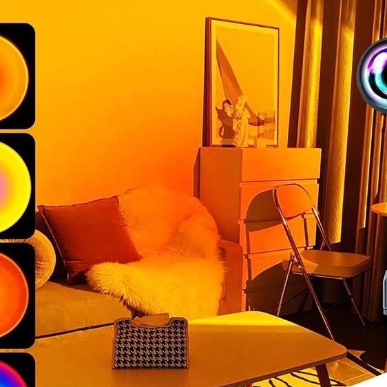 Tripod Lampu Sunset  Proyektor Lampu Tidur Led Efek Matahari