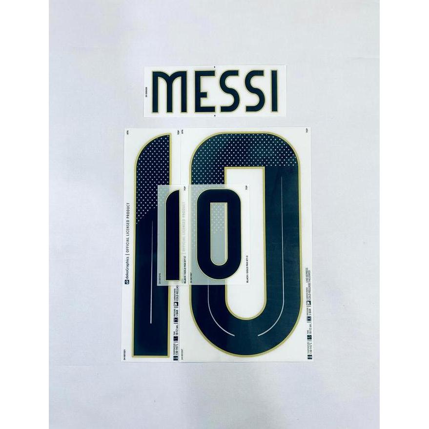 TERLARIS - Nameset Argentina 2024 Home =  MESSI (10). Original Nameset for Jersey.