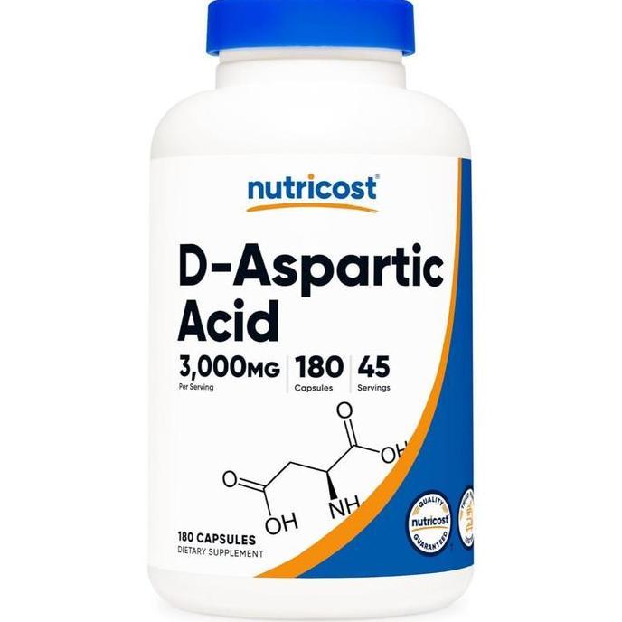 TERLARIS - Nutricost D-Aspartic Acid 3000mg 180 Capsules 3000 mg