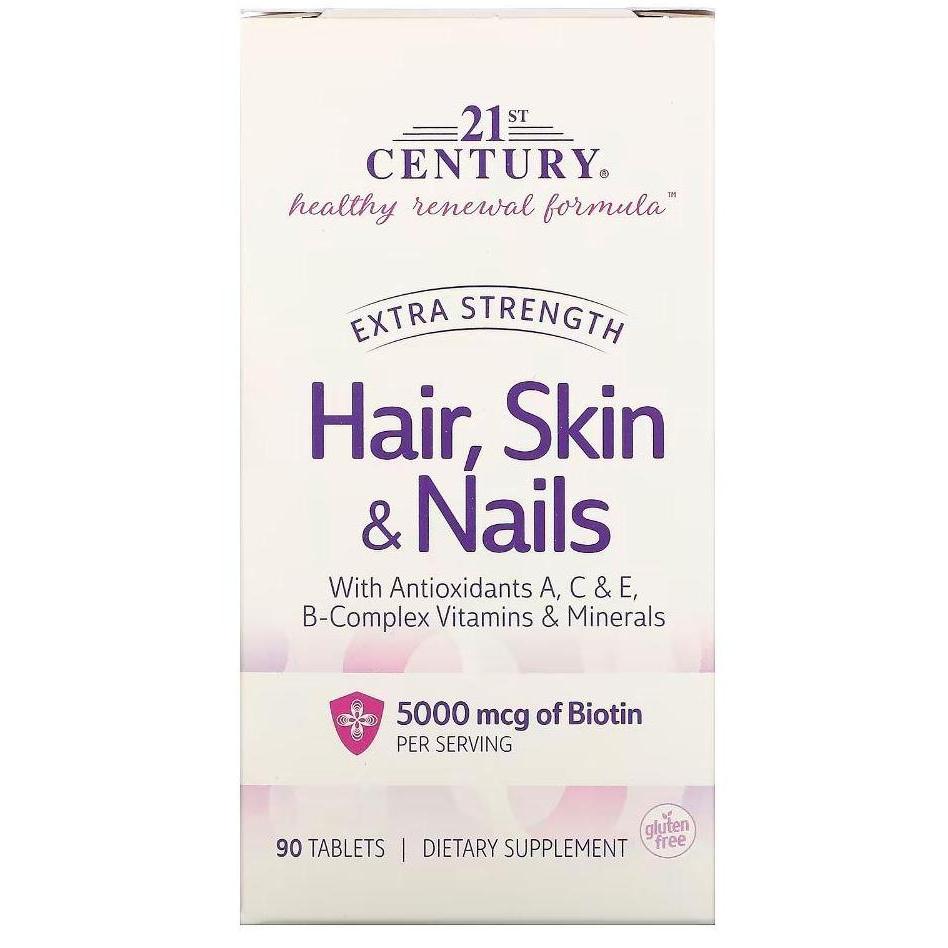 NEW 21st Century Extra Strength Hair Skin & Nails Biotin beauty USA