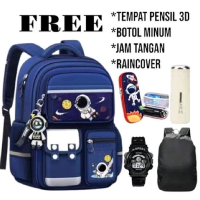 Tas Sekolah Anak Astronot Fox Berbonus Ransel Anak Laki Laki Fashion