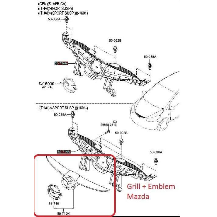 Grille Radiator Mazda 2