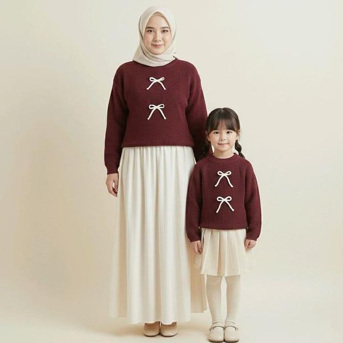 Sweater Rajut Premium Heela Couple Ibu dan Anak