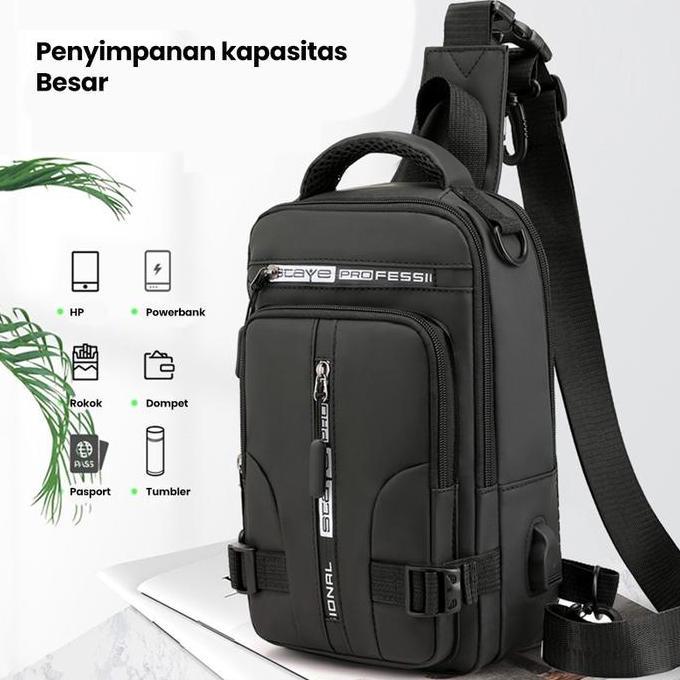 Younew- Freeknht Tas Selempang Pria Sling Bag Cowok Casual Itsbag Ts713