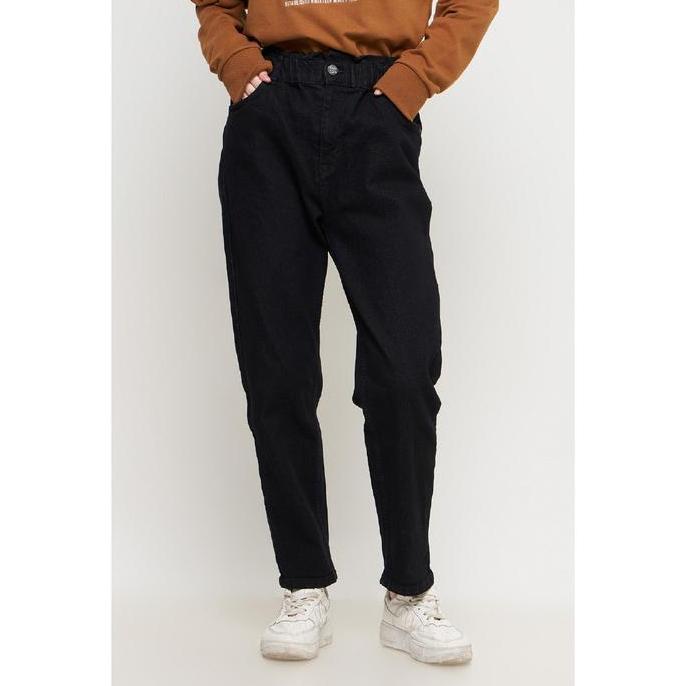 Emba Ladies - Zora Celana Panjang Jeans Wanita Warna Jet Black