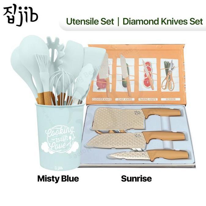 Grosir [Jib] Bundle Slicone Utensil Set + Diamond Knives Set