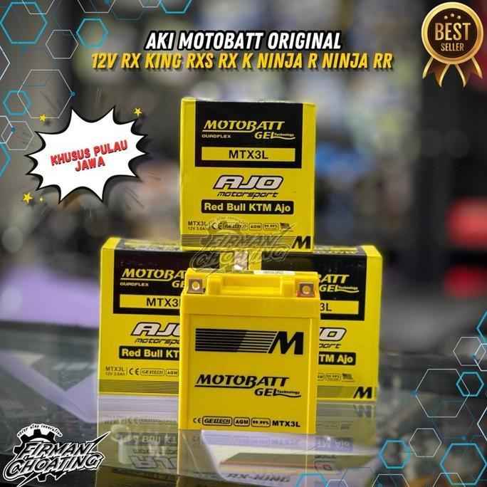(Khusus Pulau Jawa)Accu Aki Motobatt 12 Volt Rx King Ninja R Dll Ready