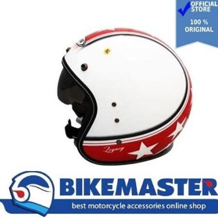 TERLARIS HELM ZEUS ZS-380 WHITE K57 RED HALF FACE RETRO