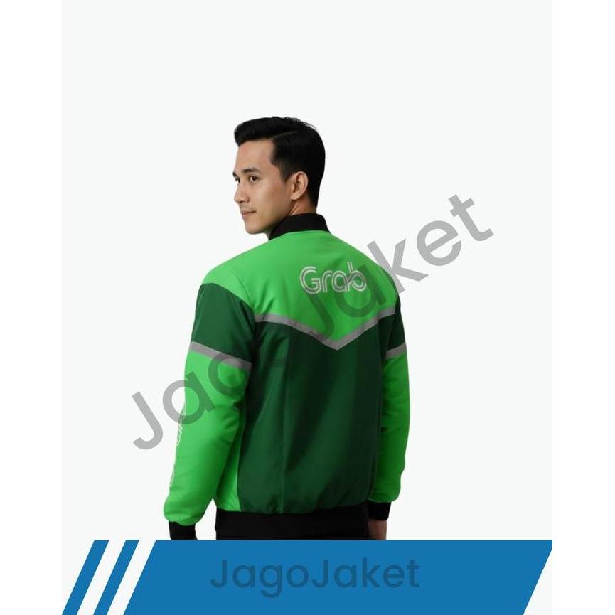 JagoJaket - Jaket Grab Pria Bomber Waterproof | Anti Air | Reflektif | Anti Gerah & Nyaman HS