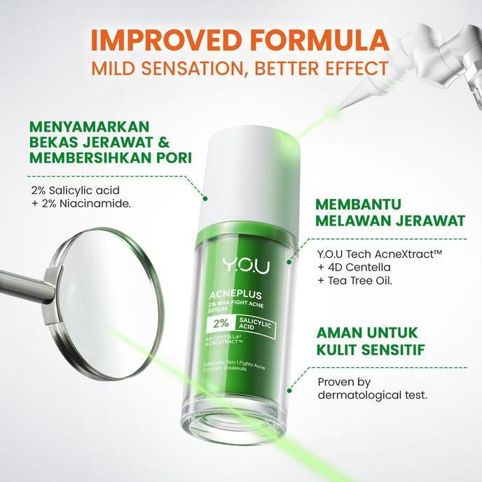 Haut- You Acneplus 2% Bha Fight Acne Serum | Serum Jerawat | Kulit Berminyak Berjerawat | Salicylic 