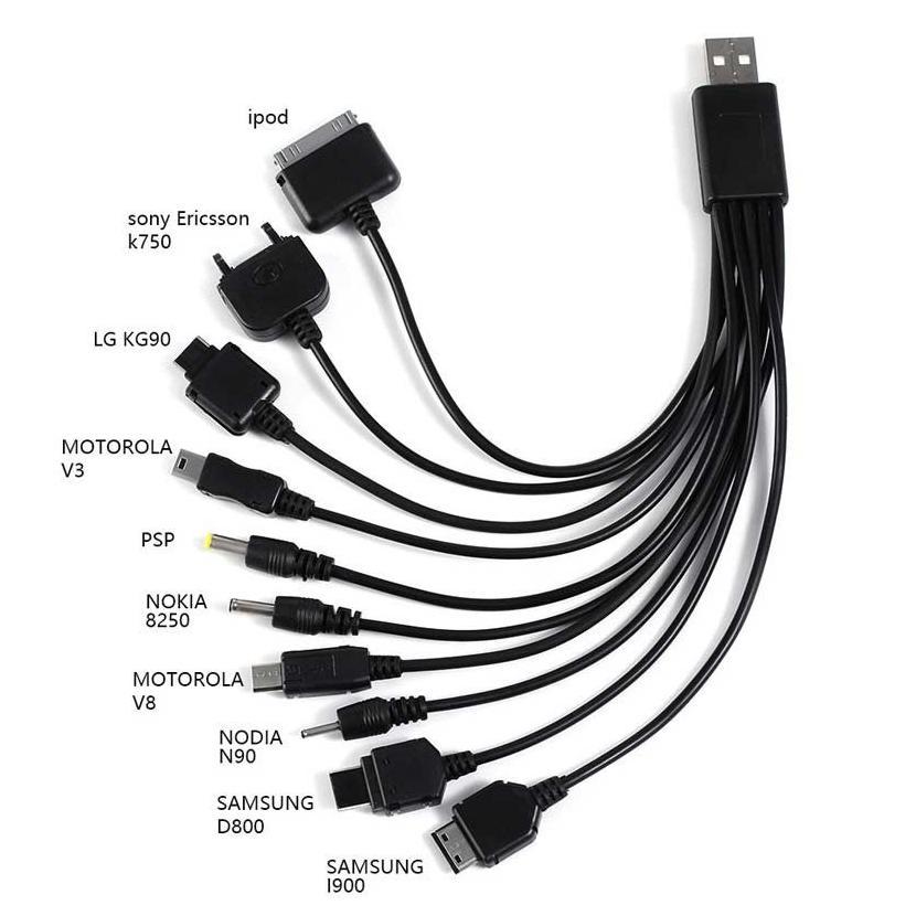 Cuci Gudang 1Meter 10 In 1 Kabel Data Cumi Usb / Kabel Charger Cumi Multifungsi Usb 10In1