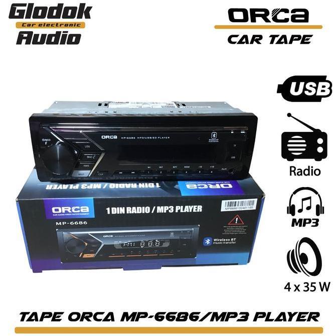 Promo Tape mobil  Mp3 ORCA  MP 6686  Single Din Diskon