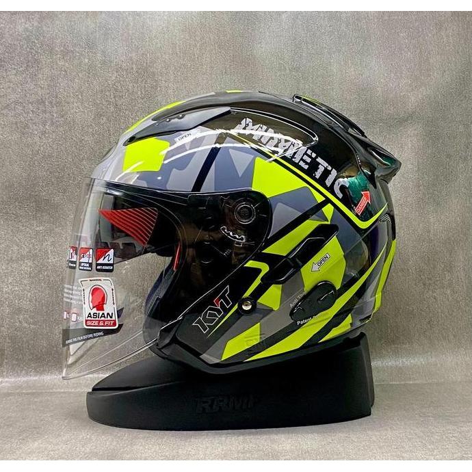 TERLARIS KYT GALAXY FLAT R ALL MOTIF STANDAR KACA BENING - HELM KYT HALF FACE ORI - DOUBLE VISOR CEW