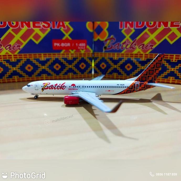 TERBARU - Batik Air Boeing 737-800 PK-BGR Panda Model 1:400