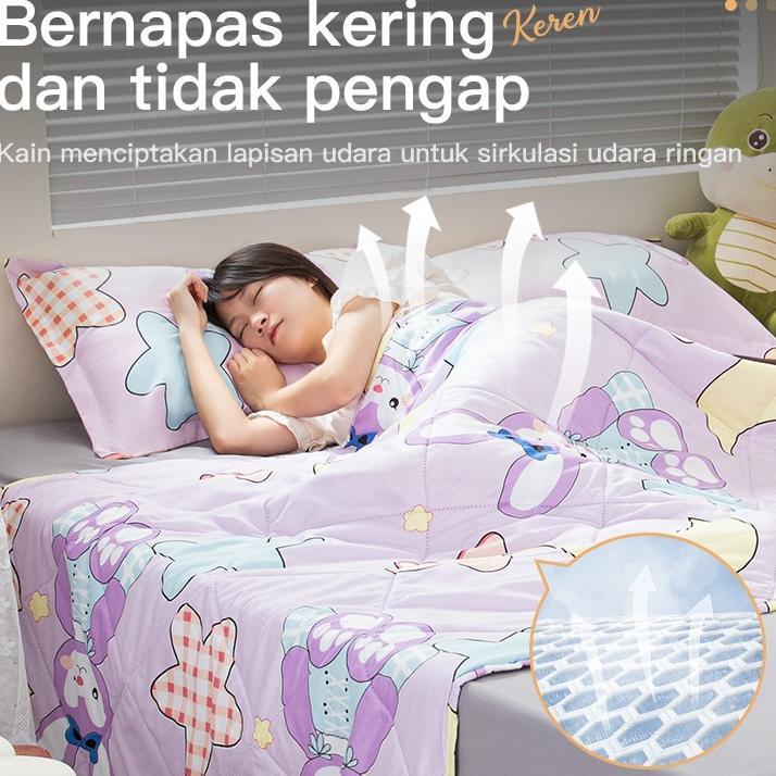 Love Bedcover Selimut Tipis Motif Kartun Stellalou Snoopy Panda