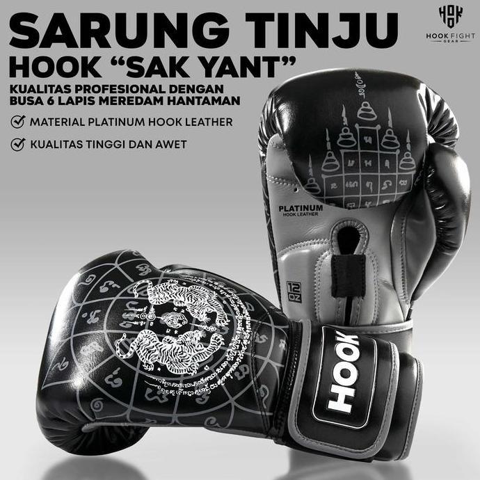 Sarung Tinju Muay Thai Boxing Gloves Training Glove Muaythai Hook Sak Yant (TERBAIK) (TERBARU) (TERM