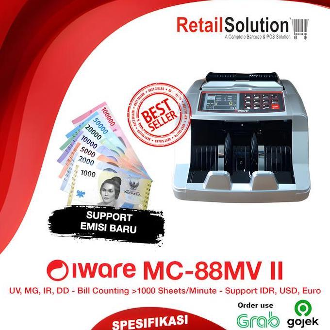 BEBAS ONGKIR - Money Counter Penghitung Uang UV MG IR DD - IWARE MC88MVII MC-88MVII MC88 MVII MC-88M
