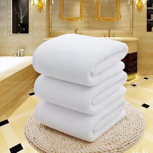 NEW HANDUK HOTEL PUTIH LUXURY FULL COTTON 600 GSM UK BESAR BENANG 20S/2 ORI