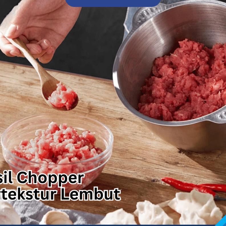 Blender Daging Serbaguna Stainless Steel Sus304 Chopper 2L Tahan Karat