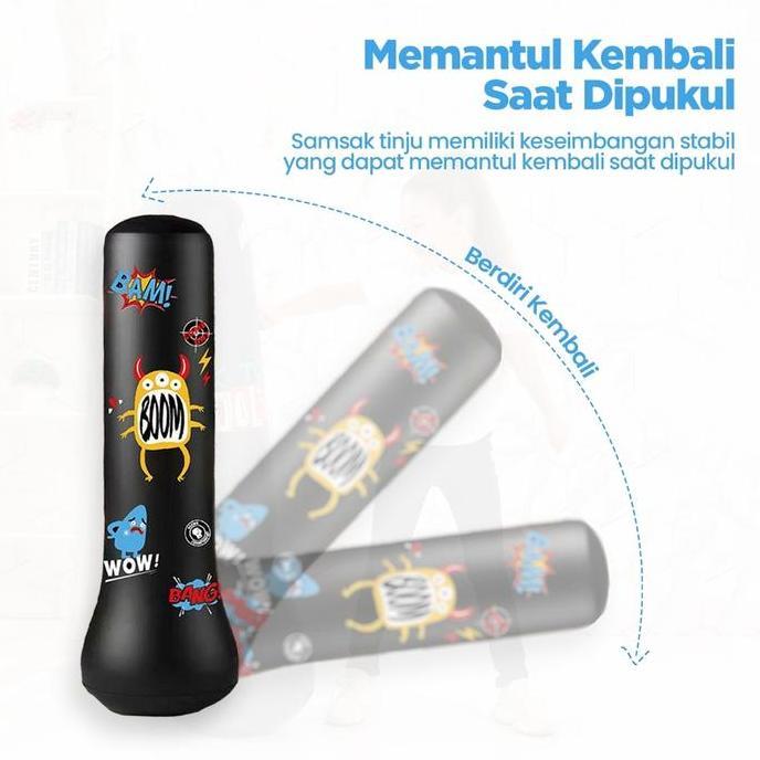 Samsak Tinju Samsak Berdiri PVC 150CM Standing Boxing Ball Samsak Tinju Anak Inflatable Samsak Gantu