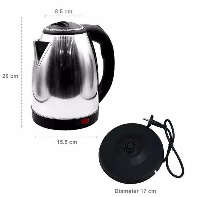 PROMO TERBARU TEKO LISTRIK 2 LITER + AUTO SWITCH OFF STAINLESS TEKO PEMANAS AIR SQRS KETEL LISTRIK E