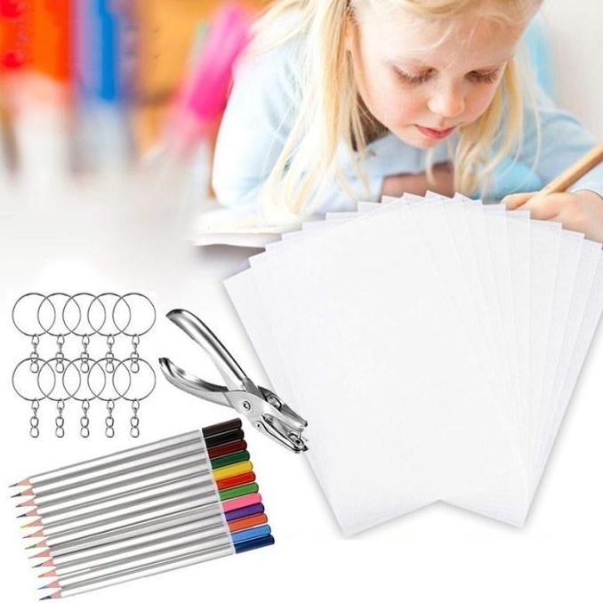 CRAINI 33PCS/SET Diy Shrinky Dink Plastic Shrink Dink Craft Kertas Heat Shrink