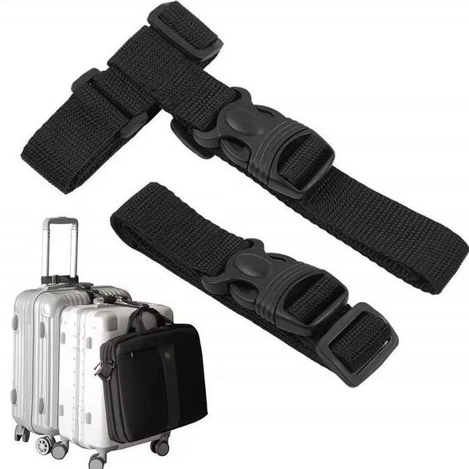 QROPSNO Tali Penghubung Koper Travel Adjustable Pengikat Koper Travel Bags Belt barang