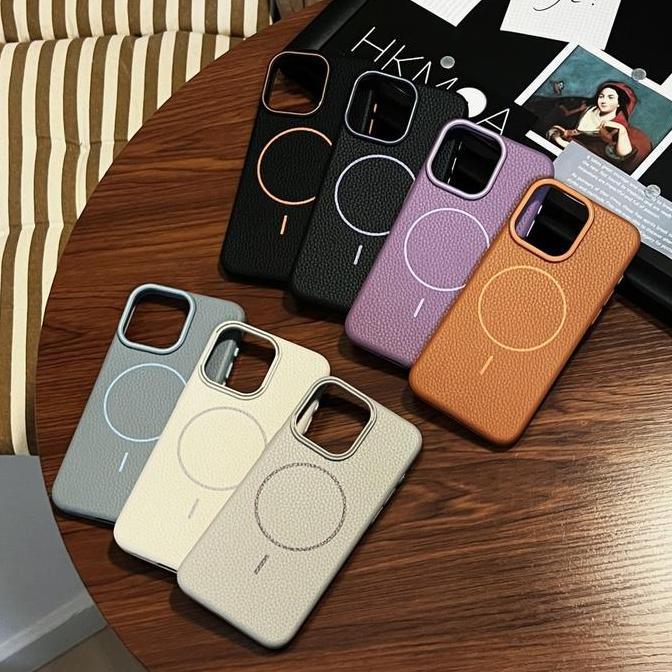 Soft Case Silikon PREMIUM Calfskin Luxury leather Magsafe Magnetic Wireless Charging Anti Tekstur Ku