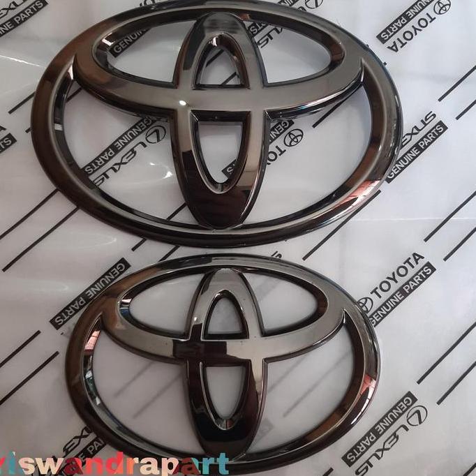 LOGO GRILL DEPAN BELAKANG FORTUNER VNT BLACK CHROME 2010-2015 ORIGINAL MURAH
