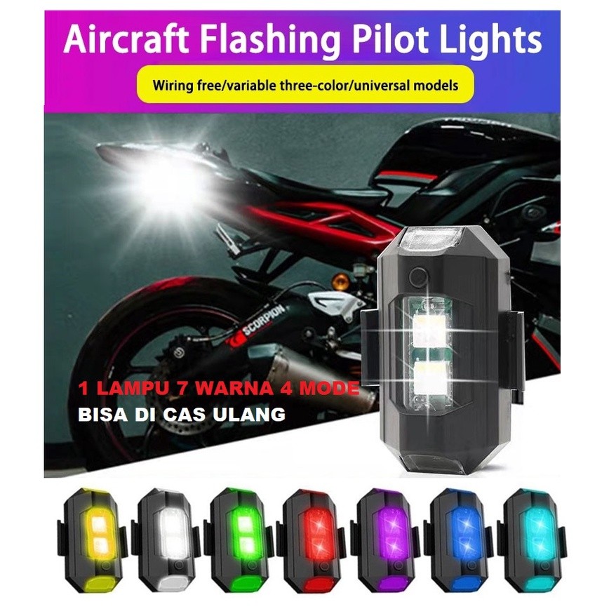 Lampu Led Strobo 7 Warna Safety Sein Dip Led Strobe Depan Belakang Sepeda Motor Strobo Mobil